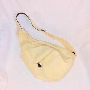 Ameribag Healthy Bag In Butter Nylon Crossbody Slingbag Adjustable Pockets